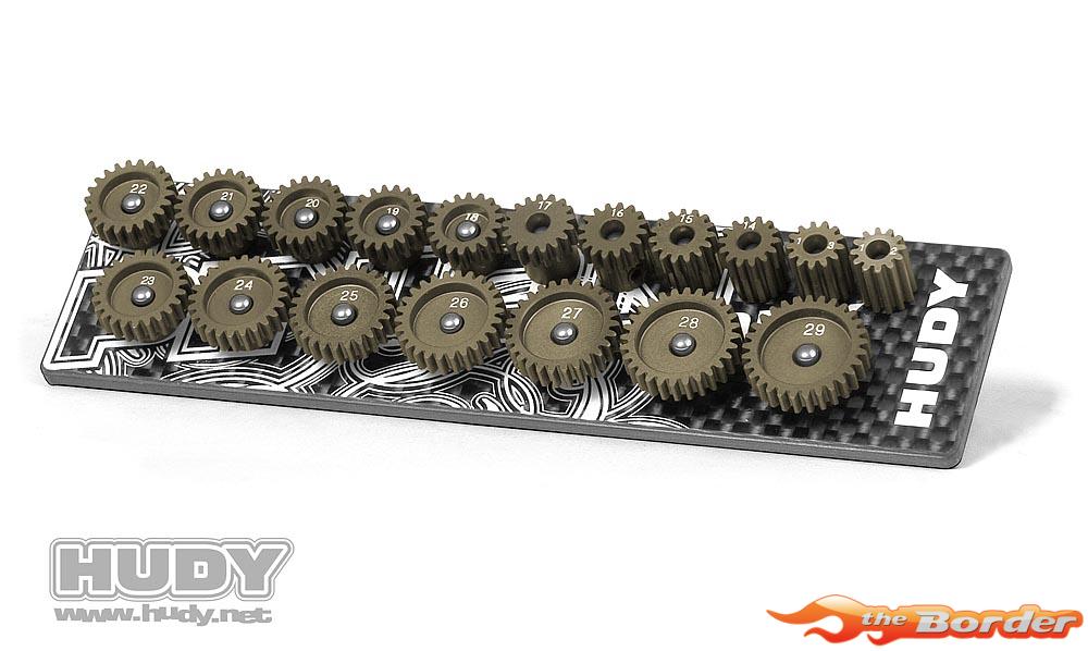 Hudy Set of 18 Alu Pinions 48P with Caddy 12T-29T 107152
