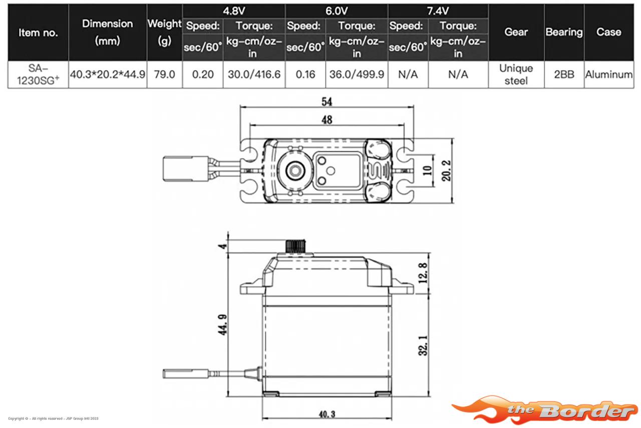 Savox Digital Servo Coreless Steel Gears SA-1230SG+ - Afbeelding 4