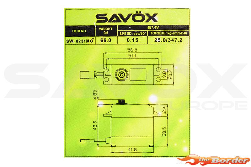 Savox Digital Waterproof Servo Metal Gear (15kg/0.17s) SW-0231MG+ - Afbeelding 8