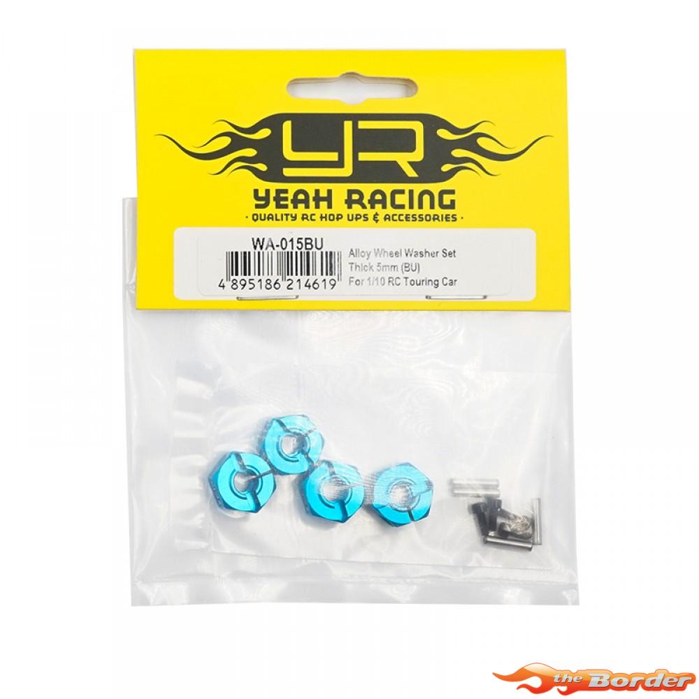 Yeah Racing Alum. Wheel Adapter Set thick 5mm (BU) for All 1/10 Touring Car WA-015 - Afbeelding 5