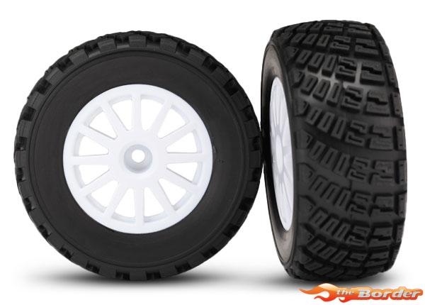 Traxxas White Tires & wheels - assembled glued 7473R
