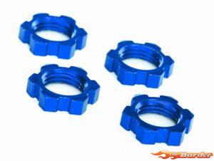 Traxxas Wheel Nuts Splined 17mm, Serrated (Blue Alu) (4) 7758