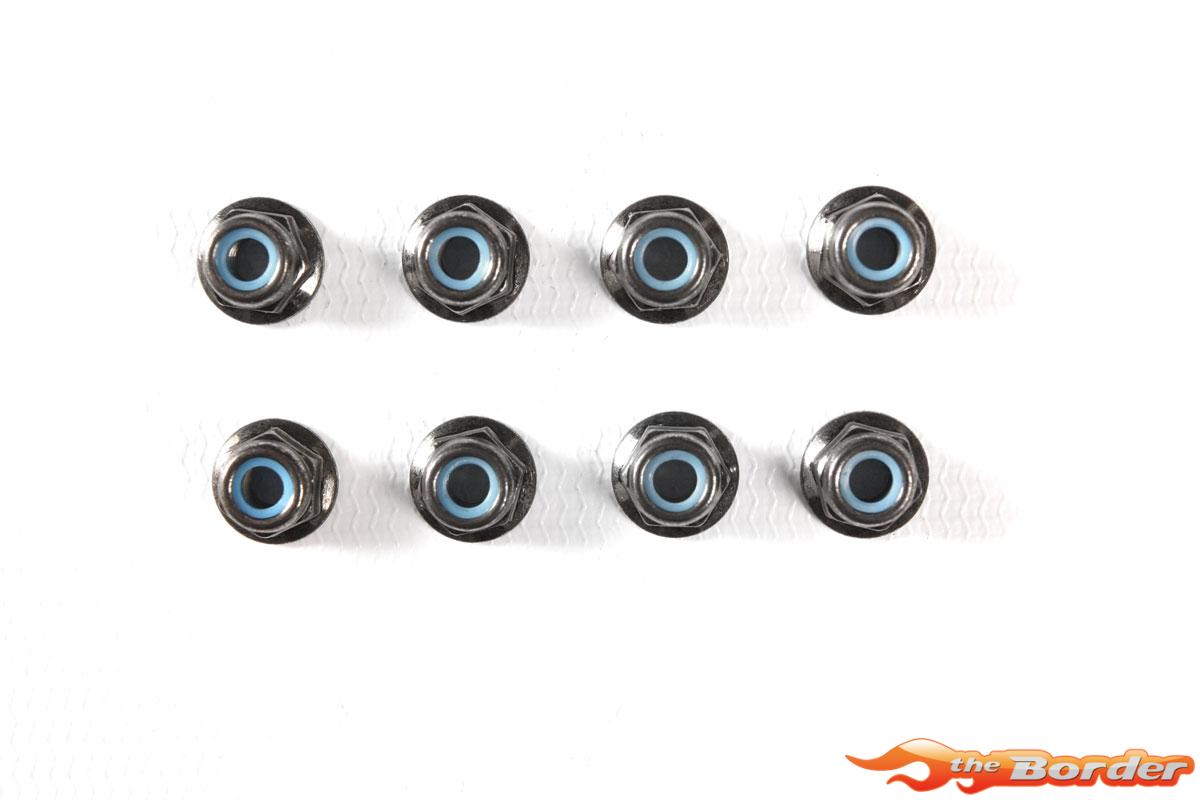 Tamiya 4mm Flange Lock Nut - Black / 8pcs 54642 - Afbeelding 3