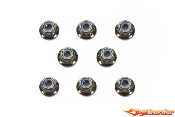 Tamiya 4mm Flange Lock Nut - Black / 8pcs 54642