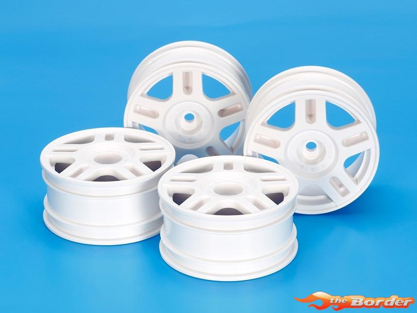 Tamiya White Split 5-Spoke Wheels - 26mm Width/+2 Offset (4pcs) 54674