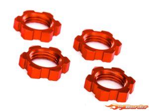 Traxxas Wheel nuts splined 17mm serrated (red-anodized) (4) 7758R