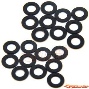 Yeah Racing Alu M3 Flat Washer Shim 0.25mm 10pcs Black YA-0390-025BK