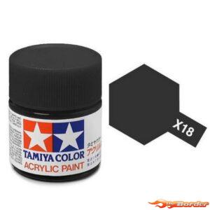 Tamiya Acrylic X-18 Semi Gloss Black - 23ml Bottle 81018