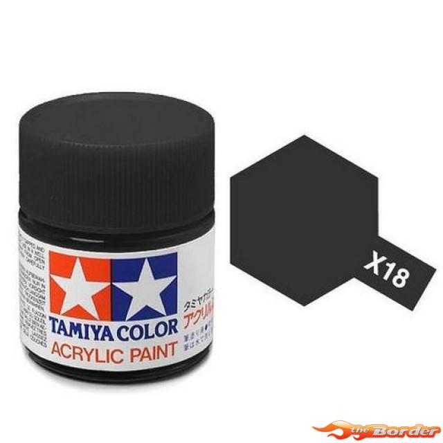 Tamiya Acrylic X-18 Semi Gloss Black - 23ml Bottle 81018