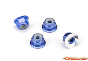Traxxas Nuts 4mm Flanged Nylon Locking Alum. Blue (4) 1747R
