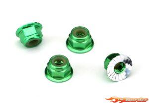 Traxxas Nuts 4mm Flanged Nylon Locking Alum. Green (4) 1747G