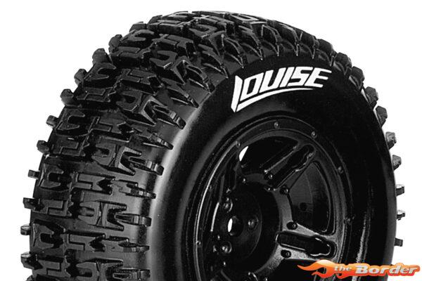 LouiseRC SC-Pioneer Traxxas Slash Tires - 2WD Front Wheels Soft Black Glued LR-T3148SBTF