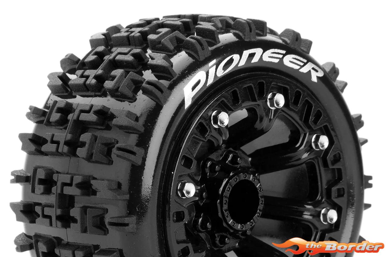 Louise RC ST-Pioneer Traxxas E-Revo & Summit 1/16 Tires - Wheels Black Glued LR-T3278SB