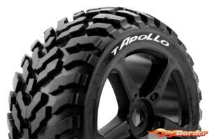Louise RC T-Apollo Traxxas E-Revo & E-Maxx Tires - Wheels Black Glued LR-T3252SB