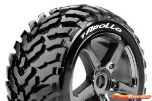 LouiseRC T-Apollo Traxxas E-Revo & E-Maxx Tires - Wheels Chrome Glued LR-T3252SBC