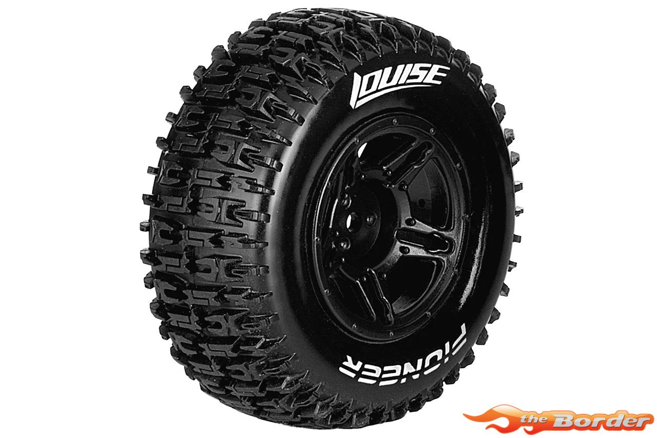 LouiseRC SC-Pioneer Traxxas Slash Tires - 2WD Front Wheels Soft Black Glued LR-T3148SBTF