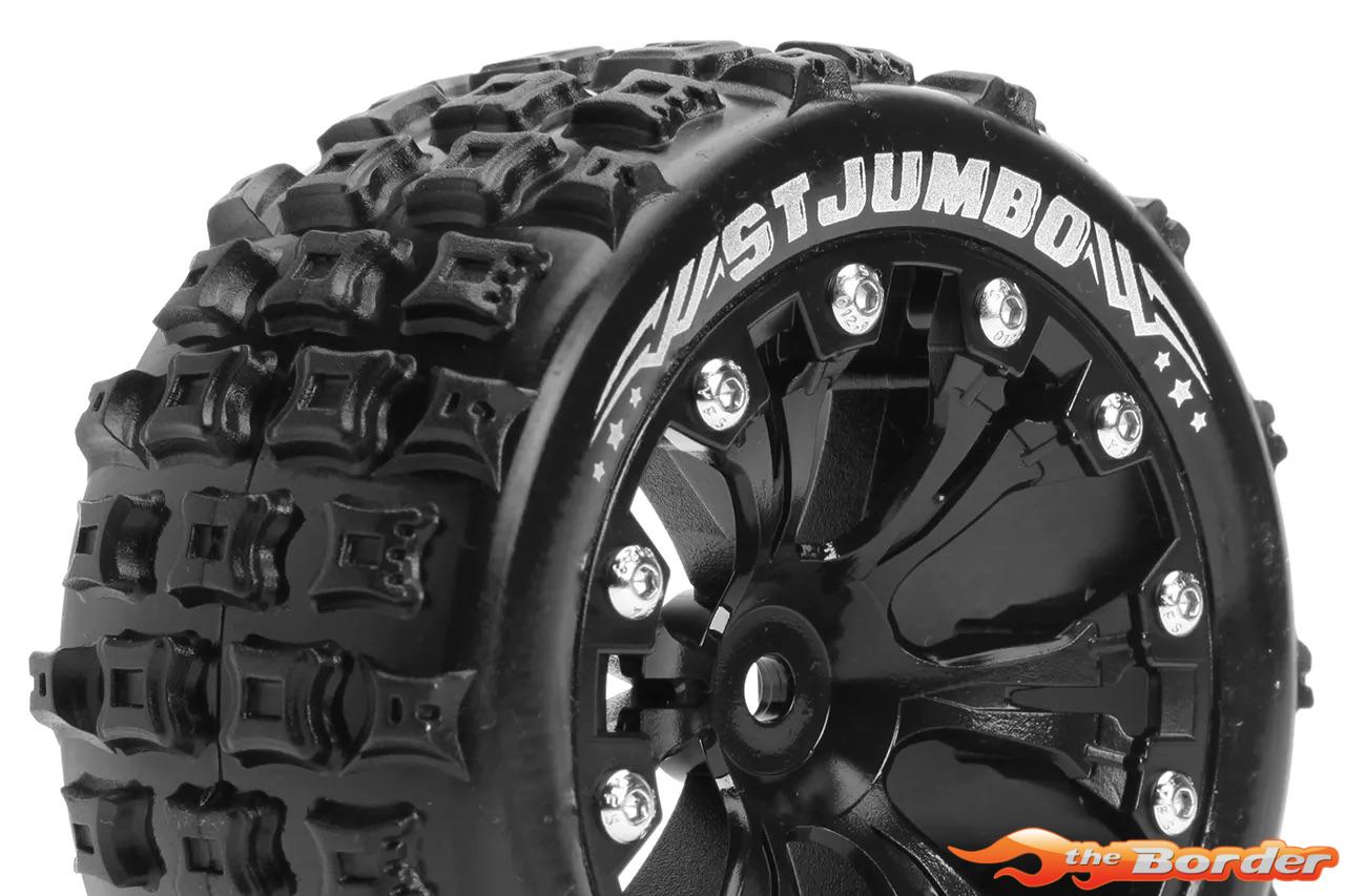 LouiseRC ST-Jumbo Traxxas Stampede/Rustler Tires - 2WD Front Wheels Black Glued LR-T3210SBH