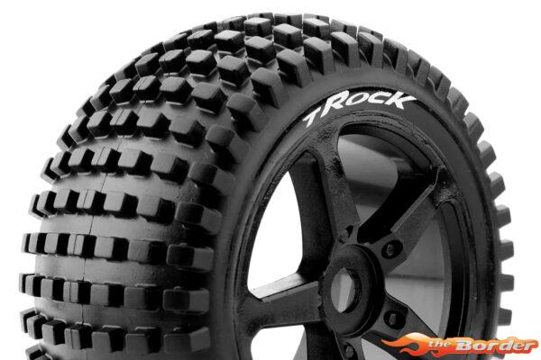 LouiseRC T-Rock Traxxas E-Revo & E-Maxx Tires - Wheels Black Glued LR-T3251SB