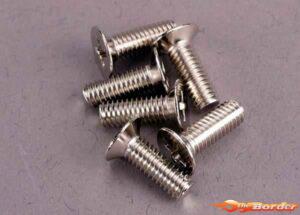 Traxxas Screws, 4x12mm countersunk machine (100-degree) (6) 2548