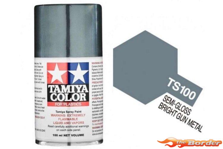Tamiya TS-100 Semi-Gloss Bright Gun Metal - 100ml Spray Can 85100