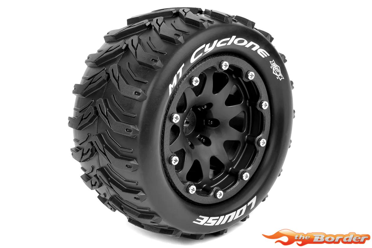LouiseRC MT-Cyclone MFT Stampede/Rustler Front Tire Soft - 0 Offset Beadlock - Black LR-T3310SBH - Afbeelding 3