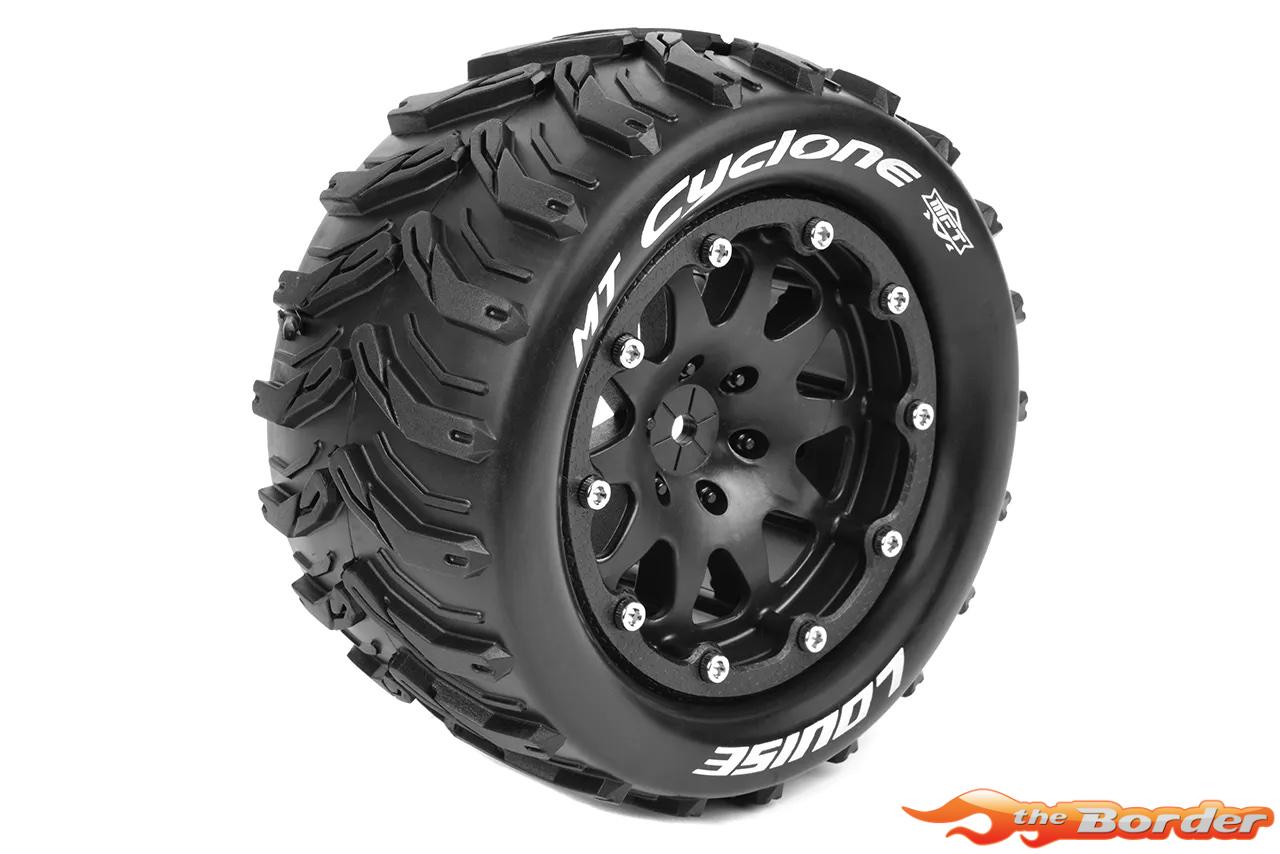 LouiseRC MT-Cyclone MFT Stampede/Rustler Rear Tire Soft - 0 Offset Beadlock - Black LR-T3310SB - Afbeelding 2