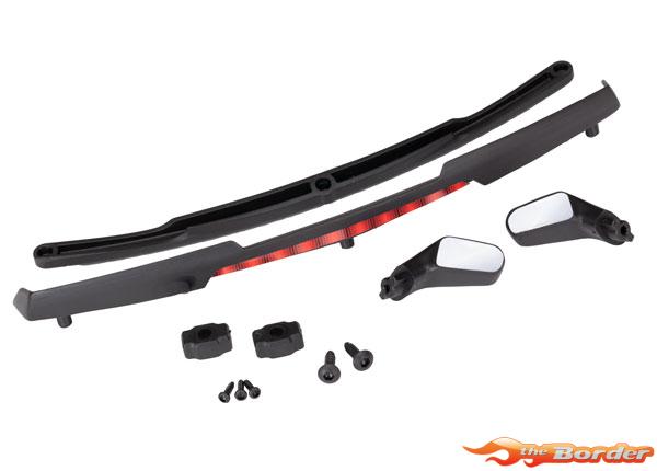 Traxxas Mirrors side black (left & right) mirror retainers (2)/ spoiler black/ spoil 8388