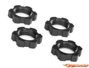 Traxxas Wheel nuts splined 17mm serrated (black-anodized) (4) 7758A