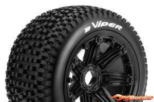 LouiseRC B-Viper Black Flex Rims Rear - 1/5 Buggy Tires LR-T3245B