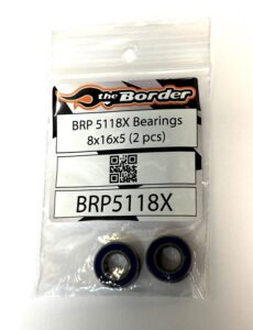 BRP Ball Bearings black rubber sealed (8x16x5mm) (2) BRP5118A