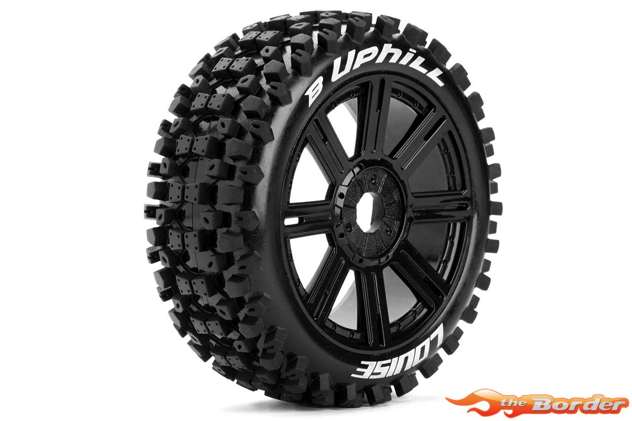 LouiseRC B-Uphill 1/8 Tyres Black Spoke Soft (2) LR-T3271SB - Afbeelding 3
