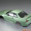 KillerBody Nissan Skyline R34 195mm Pre-Painted Green Body for 1/10 48646 - Afbeelding 4