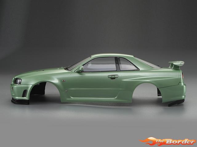KillerBody Nissan Skyline R34 195mm Pre-Painted Green Body for 1/10 48646 - Afbeelding 5