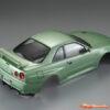 KillerBody Nissan Skyline R34 195mm Pre-Painted Green Body for 1/10 48646 - Afbeelding 3