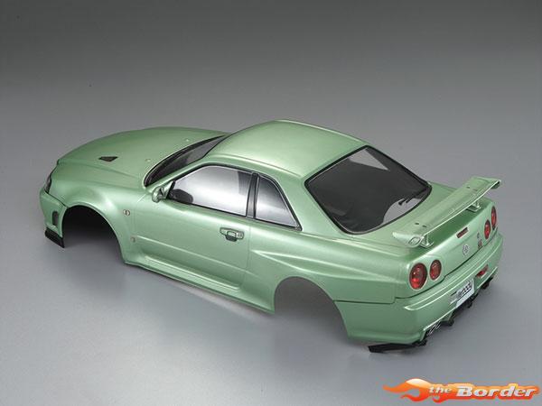 KillerBody Nissan Skyline R34 195mm Pre-Painted Green Body for 1/10 48646 - Afbeelding 4