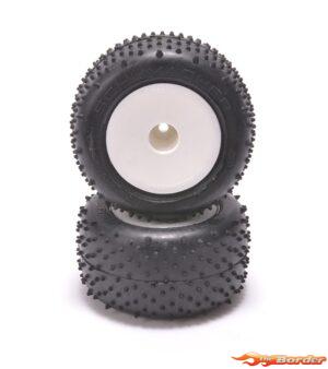Schumacher Mini Spike Silver Truck Tyre Pre-Glued (2) U6880