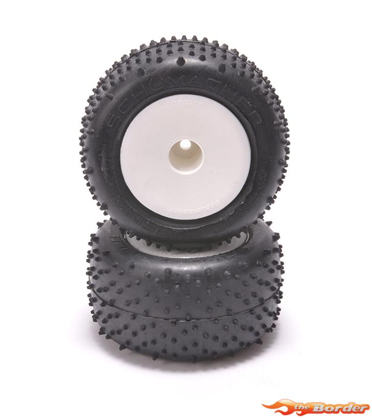 Schumacher Mini Spike Silver Truck Tyre Pre-Glued (2) U6880