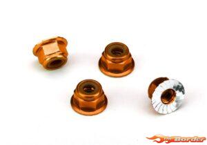 Traxxas Nuts 4mm Flanged Nylon Locking Alum. Orange (4) 1747T