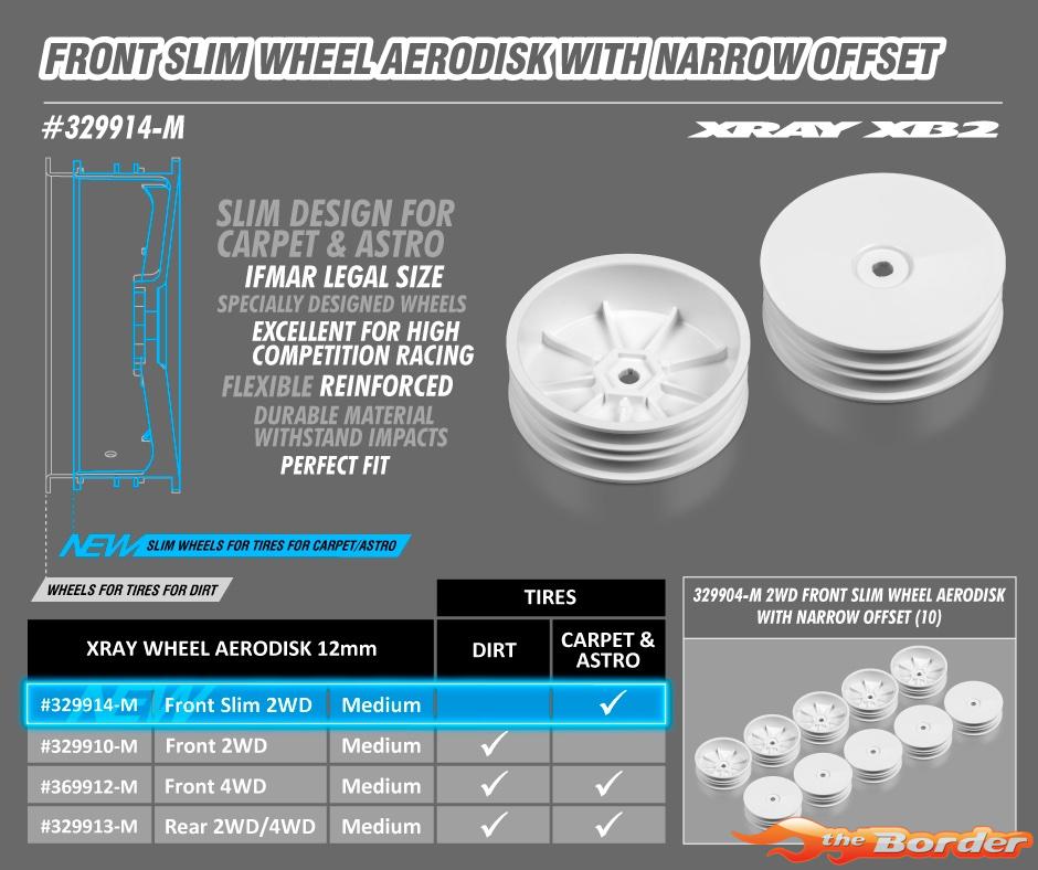 XRAY 2WD Front Slim Wheel Aerodisk w/Narrow Offset - White (10) 329904-M - Afbeelding 3