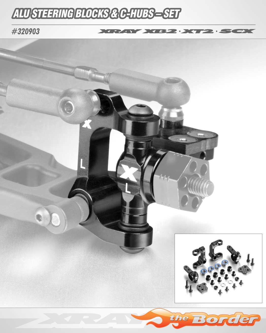 XRAY Alu Steering Blocks & C-Hubs Set 320903 - Afbeelding 3