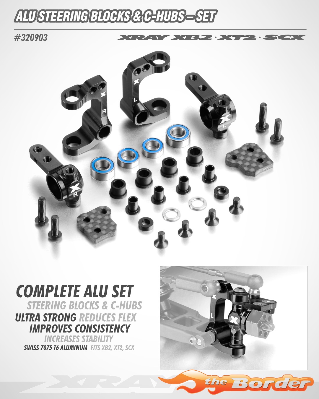 XRAY Alu Steering Blocks & C-Hubs Set 320903 - Afbeelding 4