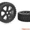 Corally - XL6S Tires - Rebel XMS - Low Profile - Glued on Black Rims - 1 Pair C-00180-856
