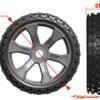 Corally - XL6S Tires - Rebel XMS - Low Profile - Glued on Black Rims - 1 Pair C-00180-856 - Afbeelding 4