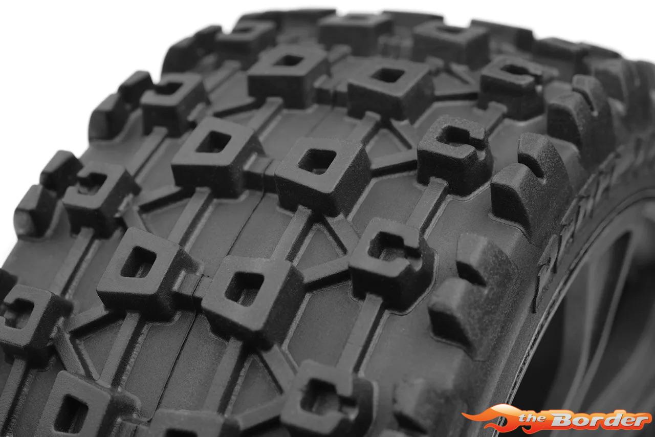 Corally - XL6S Tires - Rebel XMS - Low Profile - Glued on Black Rims - 1 Pair C-00180-856 - Afbeelding 3