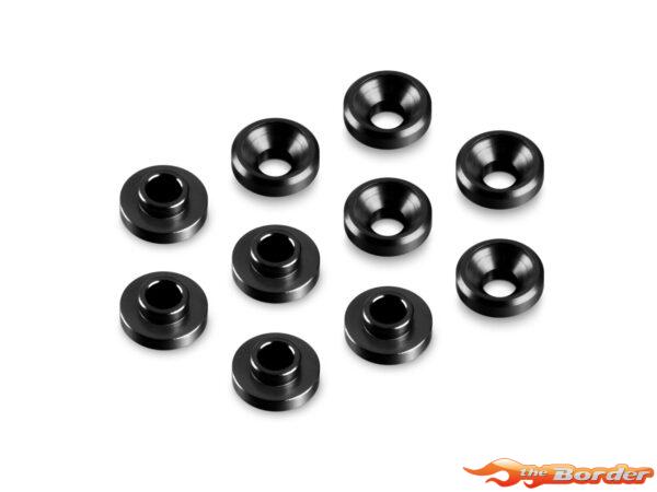 Hudy Alu Countersunk Servo Shim - Black (10) 296509-K