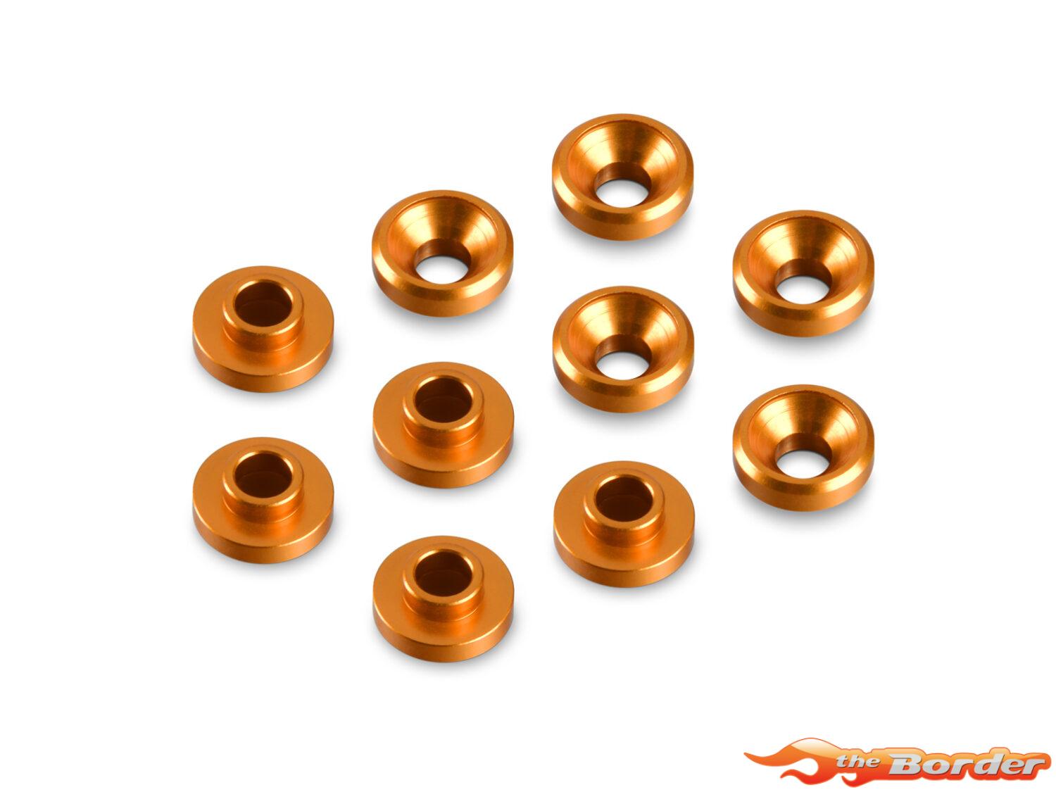 Hudy Alu Countersunk Servo Shim - Orange (10) 296509-O