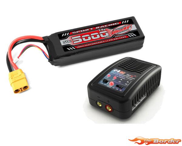 Battery & Charger Combo: 2S 5000mAh LiPo & 3A LiPo Charger