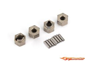 Traxxas Wheel hubs, 7mm hex (steel) (4)/ axle pins (4) 9750A
