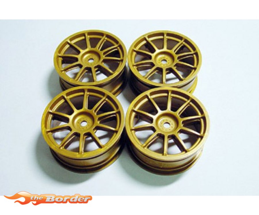 Tamiya Medium Narrow 10- Spoke Wheels Gold (4Pcs. Offset 0) 51022