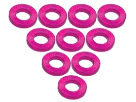 3Racing Aluminium M3 Flat Washer 1.0mm (10 Pcs) - Pink 3RAC-WF310/PK